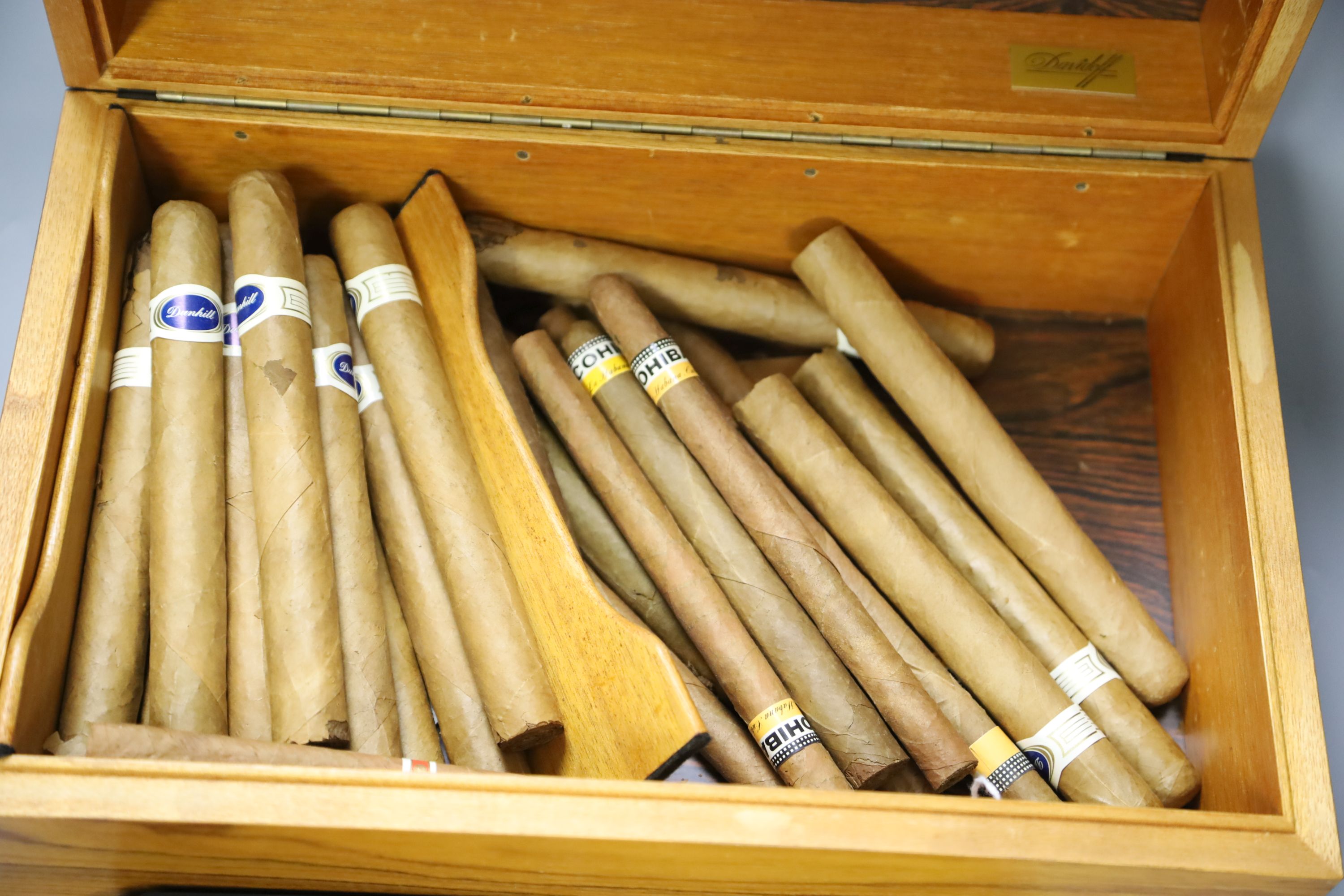 A Davidoff humidor and cigars